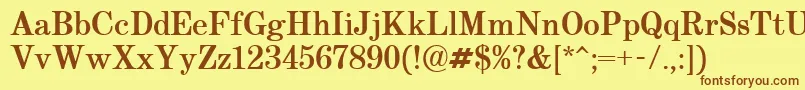 Century.KzBold Font – Brown Fonts on Yellow Background