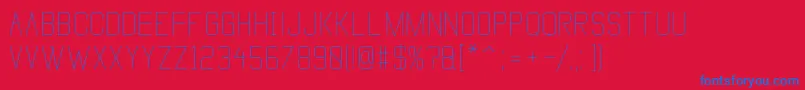 VanadineRegular-Schriftart – Blaue Schriften auf rotem Hintergrund