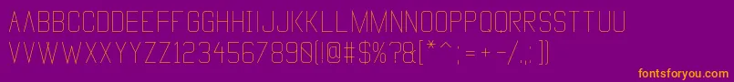 VanadineRegular-fontti – oranssit fontit violetilla taustalla