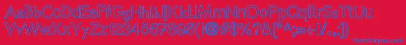 Justcolesblockoutlines Font – Blue Fonts on Red Background
