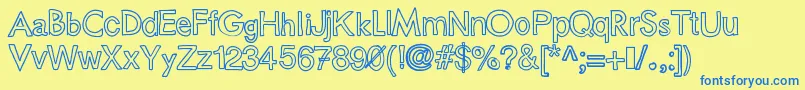 Подробнее о шрифте Justcolesblockoutlines Шрифт Justcolesblockoutlines – синие шрифты на жёлтом фоне