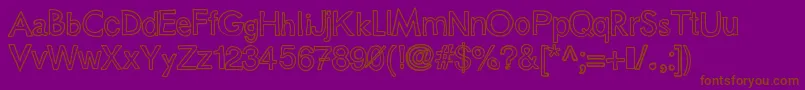 Justcolesblockoutlines-Schriftart – Braune Schriften auf violettem Hintergrund