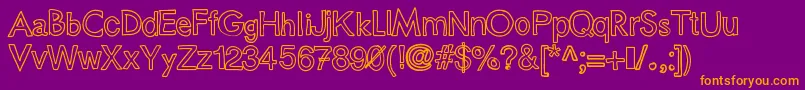 Шрифт Justcolesblockoutlines – оранжевые шрифты на фиолетовом фоне