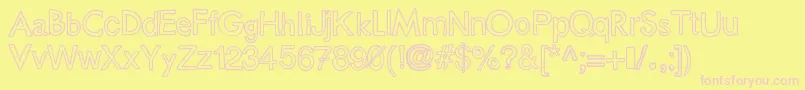 Justcolesblockoutlines Font – Pink Fonts on Yellow Background