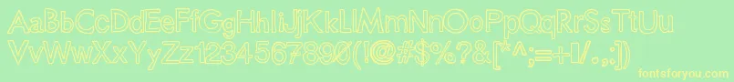 Justcolesblockoutlines Font – Yellow Fonts on Green Background