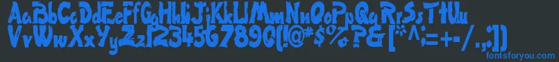 FlatRegularTtstd Font – Blue Fonts on Black Background