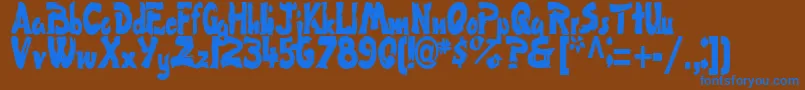 FlatRegularTtstd Font – Blue Fonts on Brown Background