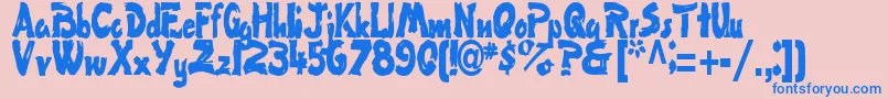 Police FlatRegularTtstd – polices bleues sur fond rose