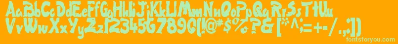 FlatRegularTtstd Font – Green Fonts on Orange Background