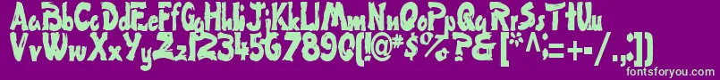 FlatRegularTtstd Font – Green Fonts on Purple Background