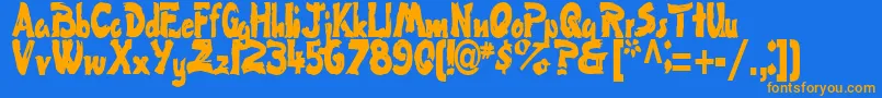FlatRegularTtstd Font – Orange Fonts on Blue Background