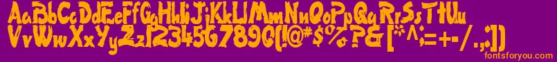 FlatRegularTtstd Font – Orange Fonts on Purple Background