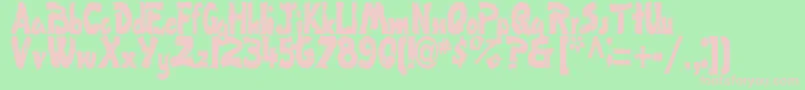 FlatRegularTtstd Font – Pink Fonts on Green Background