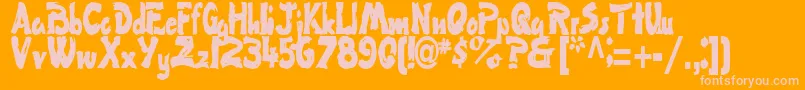FlatRegularTtstd Font – Pink Fonts on Orange Background