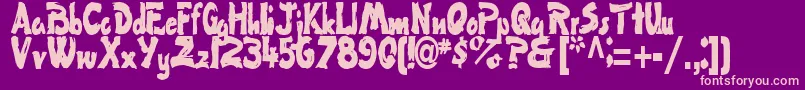 FlatRegularTtstd Font – Pink Fonts on Purple Background