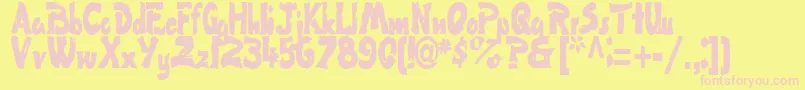 FlatRegularTtstd Font – Pink Fonts on Yellow Background