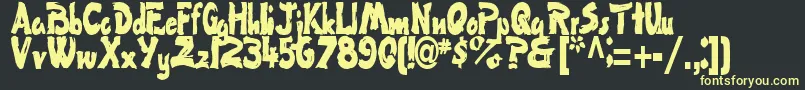 FlatRegularTtstd Font – Yellow Fonts on Black Background