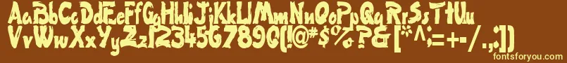 FlatRegularTtstd Font – Yellow Fonts on Brown Background