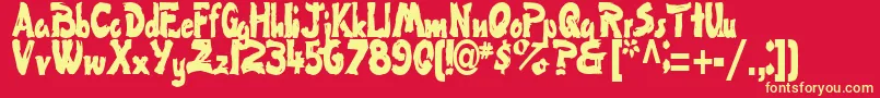 FlatRegularTtstd Font – Yellow Fonts on Red Background