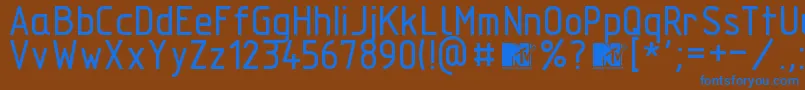 フォントTechnicznapomoc – 茶色の背景に青い文字