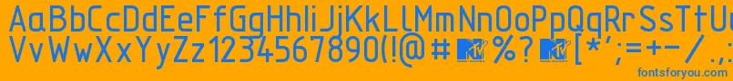 Technicznapomoc Font – Blue Fonts on Orange Background