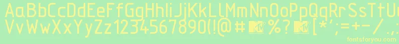 Technicznapomoc Font – Yellow Fonts on Green Background