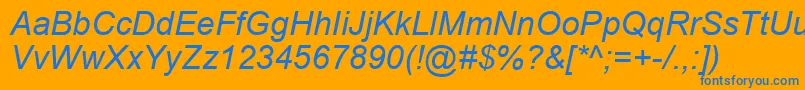 ArialРљСѓСЂСЃРёРІ Font – Blue Fonts on Orange Background