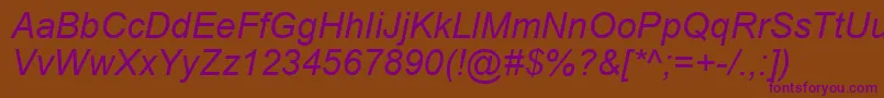 ArialРљСѓСЂСЃРёРІ Font – Purple Fonts on Brown Background