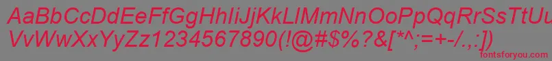ArialРљСѓСЂСЃРёРІ Font – Red Fonts on Gray Background