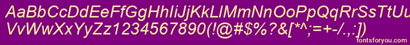 ArialРљСѓСЂСЃРёРІ Font – Yellow Fonts on Purple Background