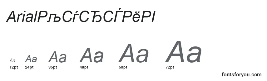 ArialРљСѓСЂСЃРёРІ Font Sizes
