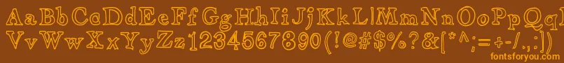 ApothecaryFont-Schriftart – Orangefarbene Schriften auf braunem Hintergrund