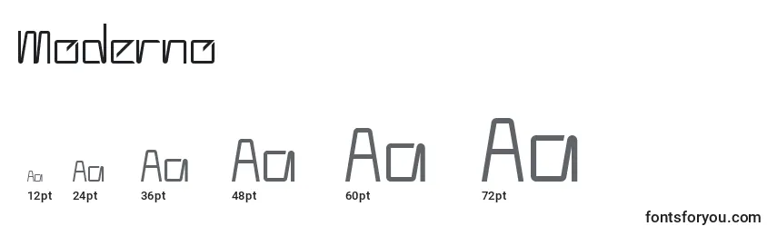 Moderno Font Sizes