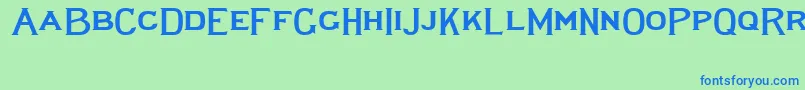 フォントLewishamwide – 青い文字は緑の背景です。