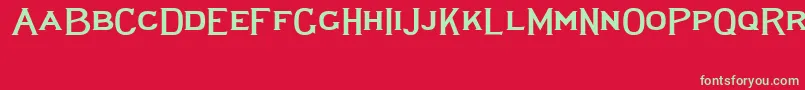 フォントLewishamwide – 赤い背景に緑の文字