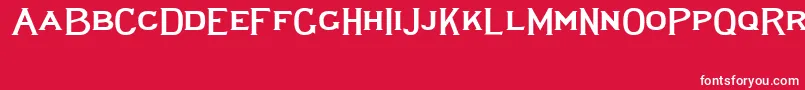 Czcionka Lewishamwide – białe czcionki na czerwonym tle