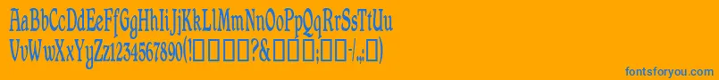 Shrewsburycondensed-fontti – siniset fontit oranssilla taustalla