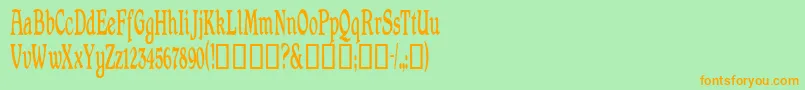 Shrewsburycondensed Font – Orange Fonts on Green Background