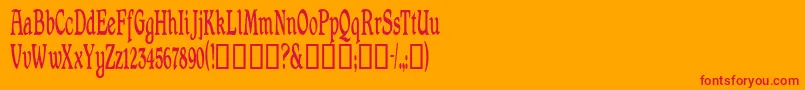 Shrewsburycondensed Font – Red Fonts on Orange Background