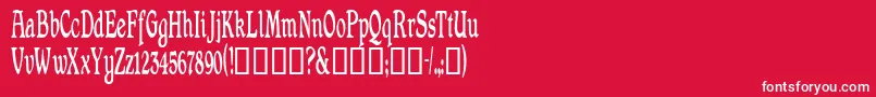 フォントShrewsburycondensed – 赤い背景に白い文字