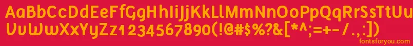 フォントTelluralBold – 赤い背景にオレンジの文字