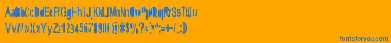 フォントSystem – オレンジの背景に青い文字