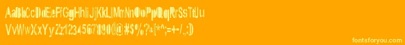 フォントSystem – オレンジの背景に黄色の文字