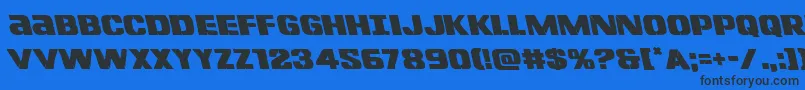 Шрифт Lefthandlukeleft – чёрные шрифты на синем фоне