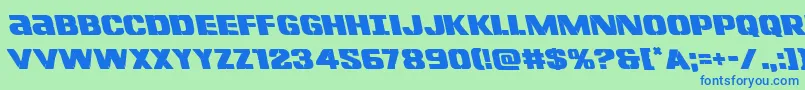 Шрифт Lefthandlukeleft – синие шрифты на зелёном фоне