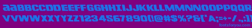 フォントLefthandlukeleft – 紫色の背景に青い文字