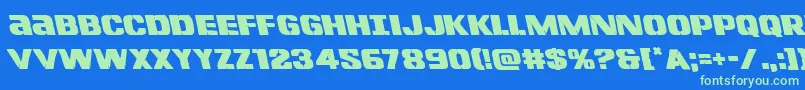 Lefthandlukeleft Font – Green Fonts on Blue Background