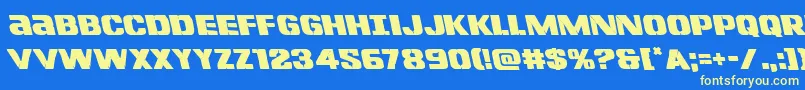 Lefthandlukeleft Font – Yellow Fonts on Blue Background
