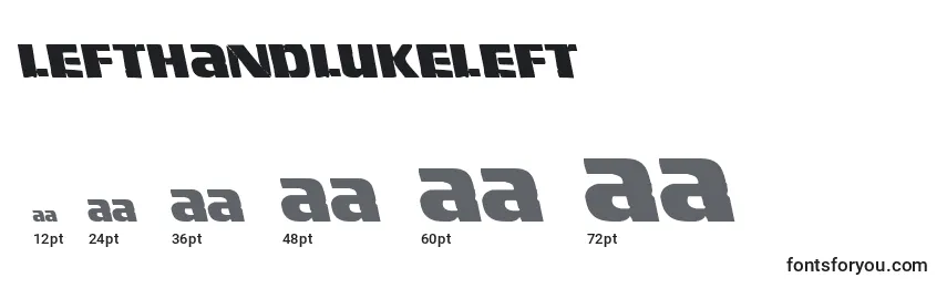 Größen der Schriftart Lefthandlukeleft