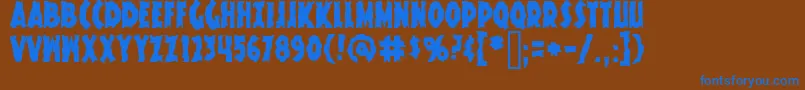 KnuckleSandwichKrunchy Font – Blue Fonts on Brown Background